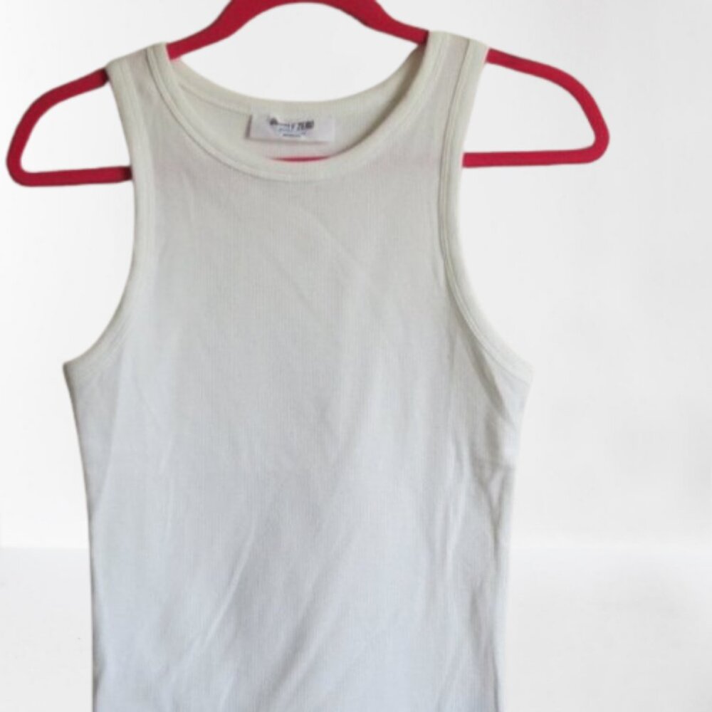 HYFVE Double Zero Ribbed Round Neck Tank Top Off-White